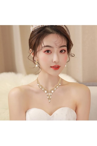 Csy Elegant Crystal Costume Jewelry Sets Flower Bridal Necklace Earrings Stretch Bangle Set For Bride Bridesmaid Wedding Çok Renkli