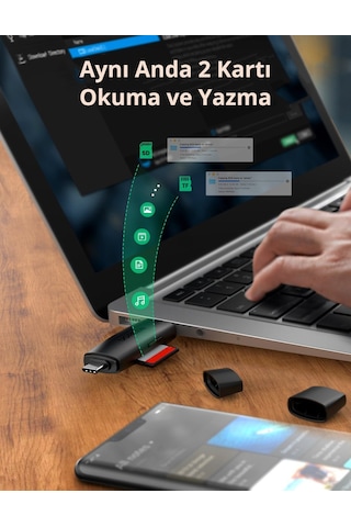 Ugreen Usb-c Ve Usb-a 3.0 Sd Microsd Kart Okuyucu, 80191