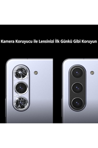 Samsung Galaxy Uyumlu S24 Fe Kamera Koruyucu 3d Temperli Cam Şeffaf