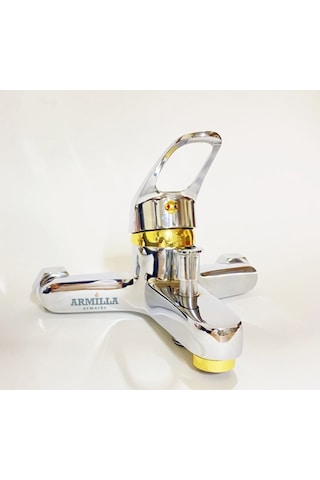 Krom Gold Banyo Duş Musluğu Bataryası Sıcak Soğuk Çift Su Girişli Diğer