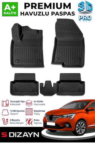 S-dizayn Renault Taliant 3d Pro Havuzlu Paspas 2021 Üzeri A+ Kalite