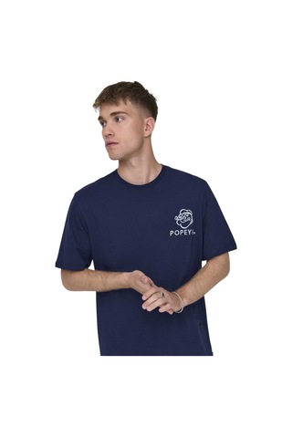 Only Erkek Popeye Regular Kısa Kollu Tişört 22029521 Lacivert