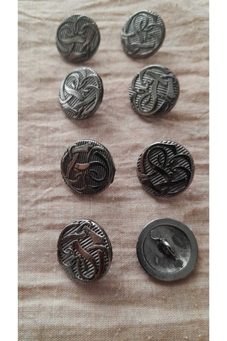Sıyah Metal Düğme 16 Mm 8 Adet