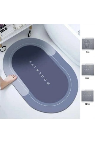 Sihirli Süper Su Emici Kaymaz Tabanlı Oval Paspas 40 60 Cm 5324 1239564