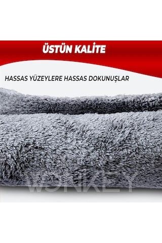 Wonkey - Pasta Cila Wax Parlatma Havlusu, Mikrofiber Peluş Oto Araba Temizlik Cilalama Bezi, Kenarsız Lazer Kesim Arab Diğer