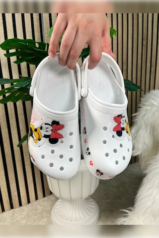 Günlük Anne Kız Terlik Sabo Hemşire Doktor Aşçı Sandalet Desenli Taban Crocs Crf-8246 Minniemouse