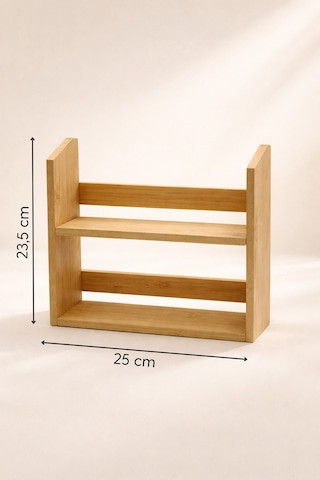 Prime - 2 Katlı Saklama Kabı Organizer Bambu Standlı Baharatlık Seti Diğer