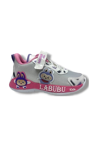 Cakgo Labubu 624-26 Simli Parlak Deri Işıklı Anatomik Kız Çocuk Sneaker Beyaz Pembe 31-35 Beyaz