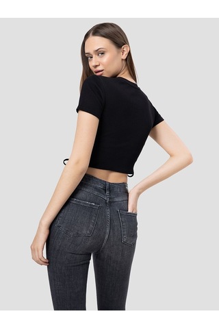 LOFT Crop Kadın Tshirt K.kol Lf2031454 Q1.v1 Siyah