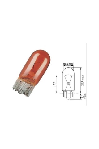 Skauto 12V T10 WY5W Dipsiz Park Ampul Sarı Turuncu 10'Lu
