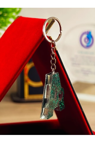 Harfli Anahtarlık Epoksi Kişiye Özel Yapım El Yapımı Harf Anahtarlık Kalp Model Özel Tasarım Hediyelik Ürün Kalp Desenli Simli Anahtarlık Antik Gümüş