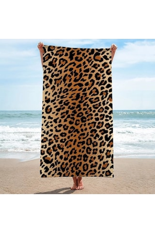 Zyzqstore Leopar Desenli Mikrofiber Banyo Havlusu, Hızlı Kuru Çok Renkli, Plaj/spora Uygun Çok Renkli