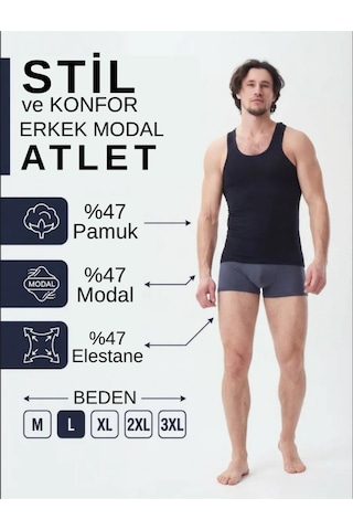 Mercan 6'lı Lacivert Modal Atlet - Asalet Ve Esneklik, Farkı Hisset