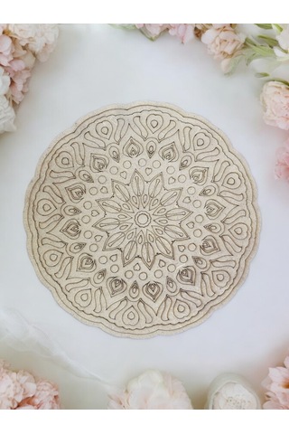 Mandala , 20 Cm 2'li Ahşap Hobi Boyama Setleri Model 6