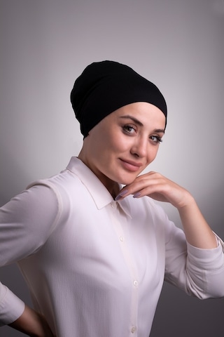 Siyah Pratik Hazır Geçmeli Iç Bone Viskon Kumaş Dikişsiz 3003_01 Siyah