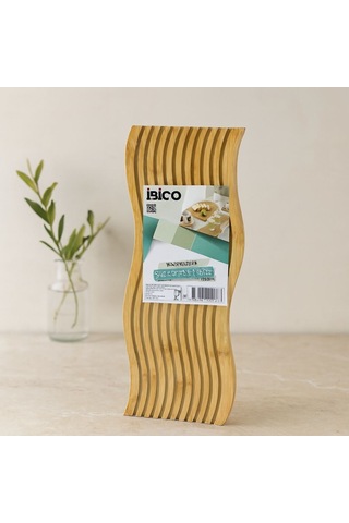 Bambu Servis Sunum Tahtası 17x39x1.5 Cm Çift Yüzlü Dalgalı/kanallı
