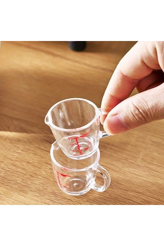 1 Adet Şeffaf Mini Ölçüm Kapları, Tak-çıkar Saplı Pişirme Ölçüm Kabı, İstiflenebilir Tasarım, Çoklu Ölçüm Ölçekleri Ve Ağızlık Diğer