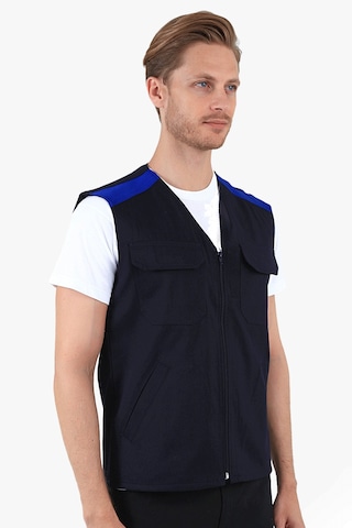 V Yakalı Yelek Lacivert - Saks Mavi