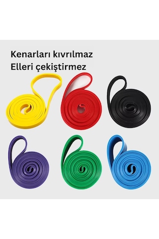 Evapera Tekli Fitness Pilates Cross Barfiks Spor Direnç Lastiği Kas Geliştirme Training Bandı Bant 1 Adet Yeşil 45kg Çok Renkli