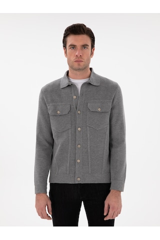 Cacharel Gri Regular Fit Triko Hırka