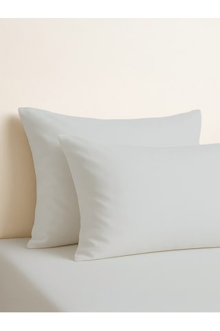 Purecomfort %100 Doğal Pamuk 2'li Yastık Kılıfı Seti Toz Pembe Açık Gri
