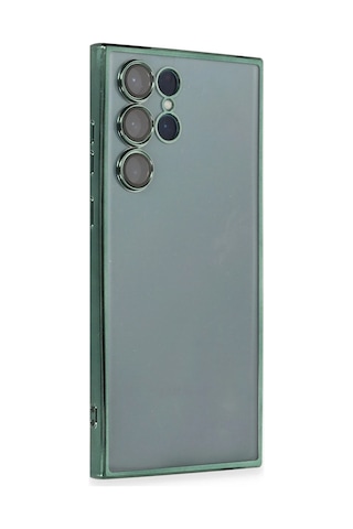 Newface - 153 - Samsung Galaxy S22 Ultra Kılıf Razer Lensli Silikon - Csmo-tex - - Yeşil