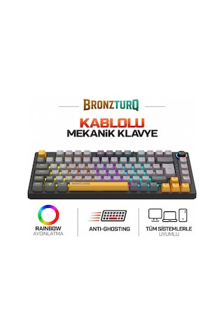 Bronzturq Mk1115 Rainbow Antı-ghosting Kablolu Mekanik Klavye