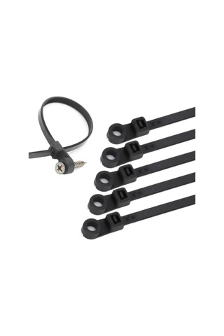 Delikli Vida Kablo Bağı Plastik Kelepçe 100'lü Paket - Siyah, 3.6x150mm