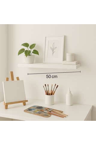 1 Adet Uçan Raf Gizli Monte Edilebilir Beyaz