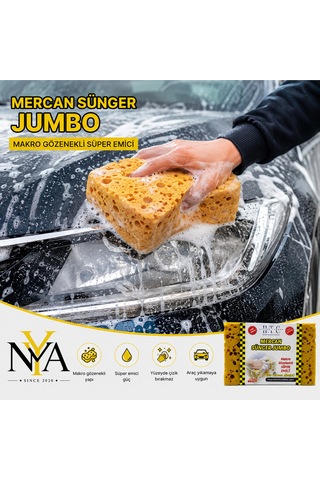 Mercan Sünger Xl Makro Gözenekli Süper Emici Oto Yıkama Süngeri