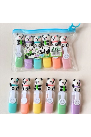 Panda Figürlü Renkli Keçeli Kalem Seti Çocuklar İçin Eğlenceli Ve Güvenli Boyama Kalemleri Çok Renkli