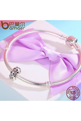 Novahub Romantik 925 Ayar Gümüş Kalp Ter Aşk Spacer Boncuk Fit Bilezikler - Sevgi İçin Tasarlandı Gümüş