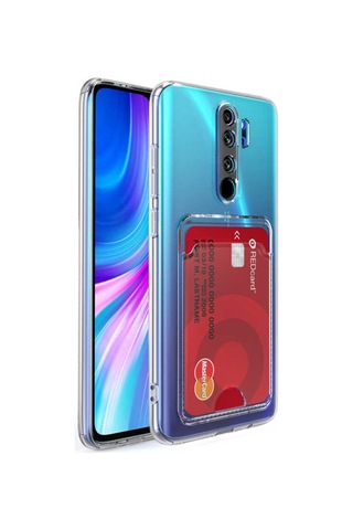 Xiaomi Redmi Note 8 Pro Kılıf Kartlıklı Şeffaf Zore Setra Clear S Renksiz