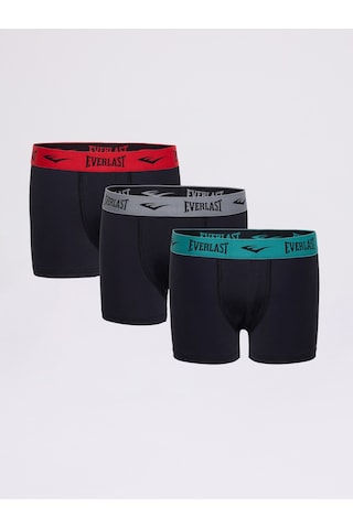 Everlast Renkli Lastik 3'lü Boxer Siyah