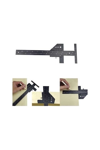 Dancemonkey T072 Ağaç İşleme Çok Fonksiyonlu Alüminyum Cetvel, T Tipi İmalat Cetveli Diğer