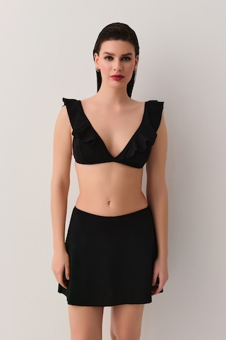 Suwen Volanlı Etek Sbn25620012 Siyah