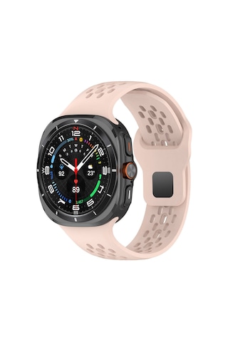 Galaxy Uyumlu Watch Ultra 47mm Zore Krd-119 Delikli Tasarım Silikon Kordon-pembe