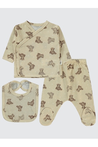 Civil Baby Erkek Bebek Zıbın Takımları 0-1 Ay Bej Bej