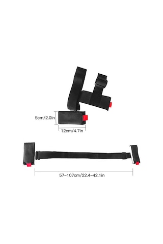 Shineyee Erkek Bayan Kayak Taşıma Kemerleri Nilon Materyalli 57-107 Cm Uzunluk Ayarlanabilir Siyah Renk Siyah
