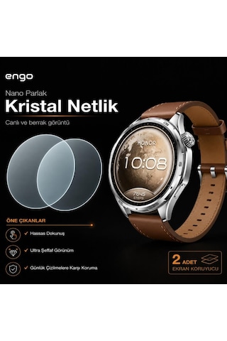 Honor Watch 6 İle Uyumlu Ekran Koruyucu Nano Parlak 2 Adet -