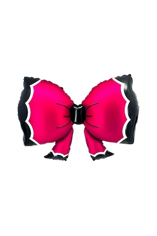 92x58 Cm Fuşya Bowtie Fiyonk Folyo Balon - Doğum Günü Parti Dekorasyon Balonu Çok Renkli