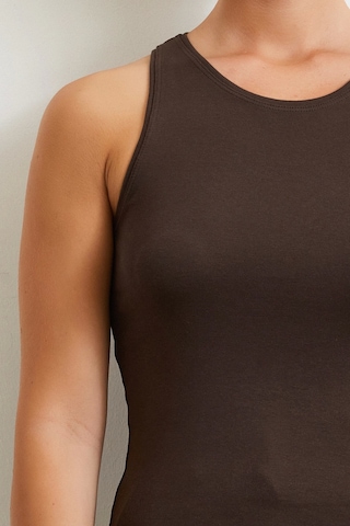 Basic Crop Top Kahve Kahve