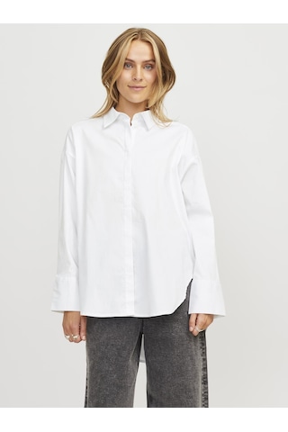Jack & Jones Kadın Sırt Dekolteli Çizgili Gömlek - Magna Bright White Çok Renkli