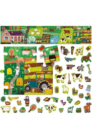 Headu Puzzle + Stıckers The Farm (3-6 Yaş) Mu24926