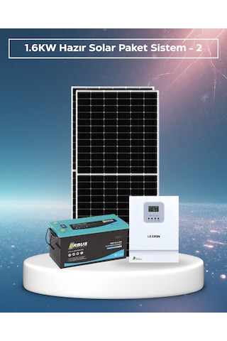 1,6kw Hazır Solar Paket - 2 Akıllı Mppt İnverter Off-grid Sistem