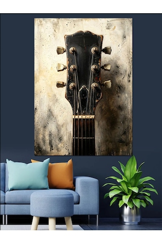 Eski Bir Gitarın Yakın Planı Dekoratif Kanvas - Mdf Ahşap Tablo