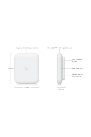 Karavan Router-modem Ubıquıtı Uap-u7-pro-outdoor, Unifi, Triple Band, 5765mbps, Wifi6, Tavan Tipi, Access Point Poe Adaptör Çıkmaz