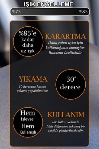 Blackout Karartma Güneşlik Fon Perde Pilesiz Tek Kanat Kahverengi
