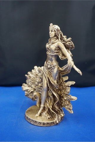 Hera Mitolojik Tanrıça Heykeli 25 Cm Dekoratif Biblo, Ev & Ofis Aksesuarı Altın