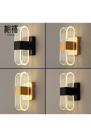 Yifomall 18w 3 Renkli Led Duvar Lambası - Akrilik, Gold, Tek Kafa - Yatak Odası, Otel Koridor - Kolay Kullanım, Dayanıklı Malzeme Altın